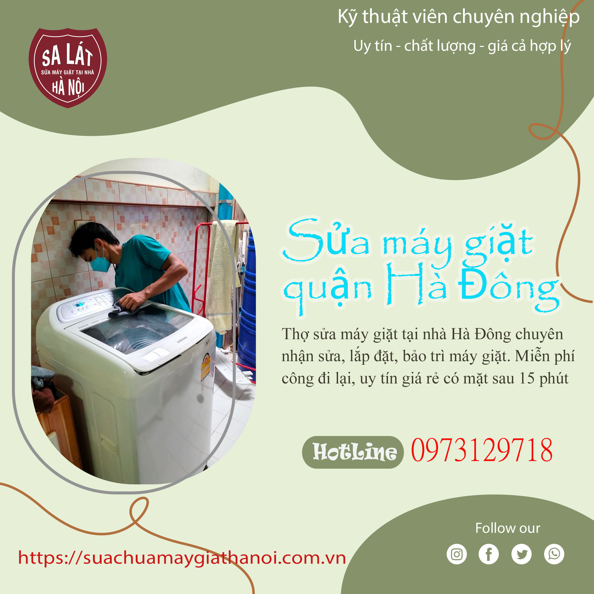 Dịch Vụ Sửa Máy Giặt Tại Nhà Hà Đông Uy Tín Trên 15 Năm