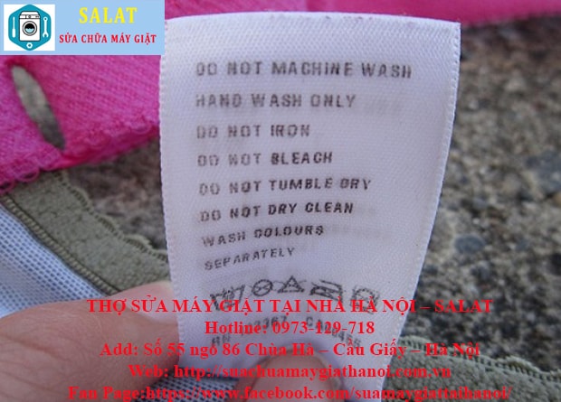 Kiểm tra các thẻ ghi trên quần áo để được hướng dẫn rửa đặc biệt