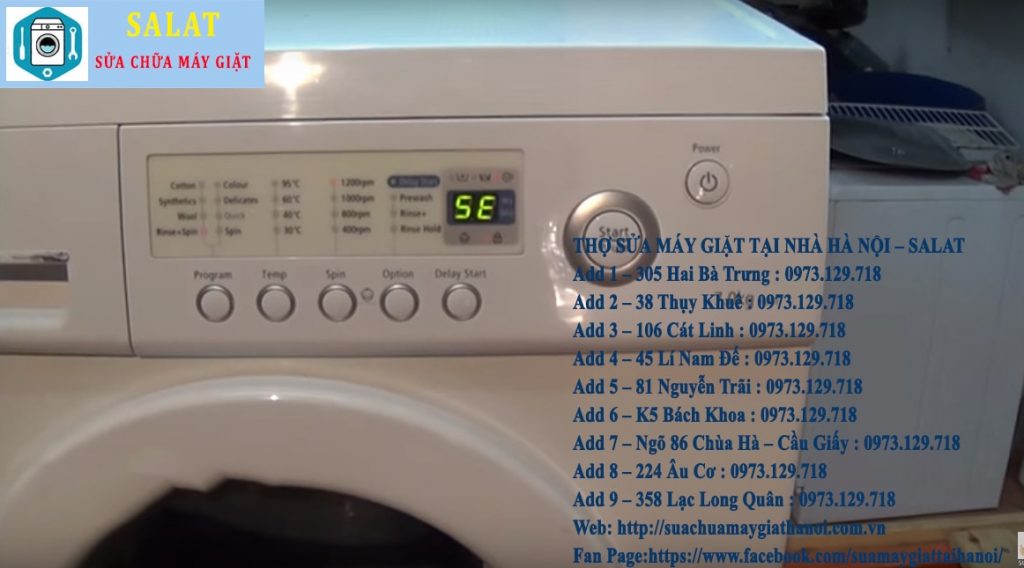 Hướng dẫn sử máy giặt Samsung báo lỗi 5E – Bơn xả nước bị lỗi