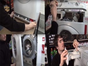 Tháo các tấm ốp của máy giặt nội địa nhật