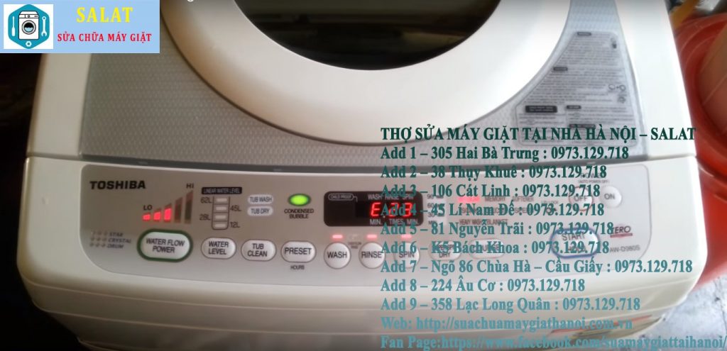 Cách sửa lỗi máy giặt Toshiba báo lỗi E23