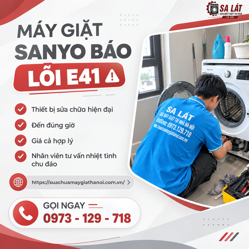 Máy Giặt Sanyo Báo Lỗi E41: Nguyên Nhân & Cách Khắc Phục Triệt Để Tại Nhà