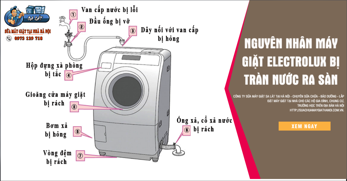 Hướng dẫn chuẩn đoán và khắc phục lỗi máy giặt Electrolux rò nước ra sàn