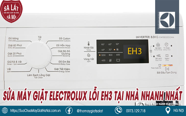 Sửa máy giặt electrolux lỗi eh3 đơn giản tại nhà