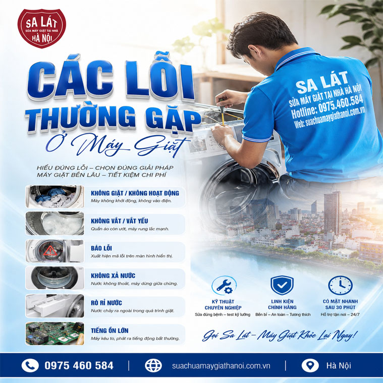 Các Lỗi Thường Gặp ở Máy Giặt: Nguyên Nhân Và Cách Khắc Phục