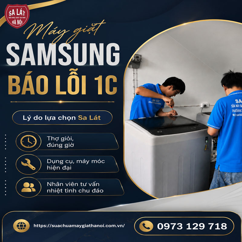 🛠️ Máy Giặt Samsung Báo Lỗi 1C: Nguyên Nhân Và Cách Sửa Tại Nhà Từ A – Z