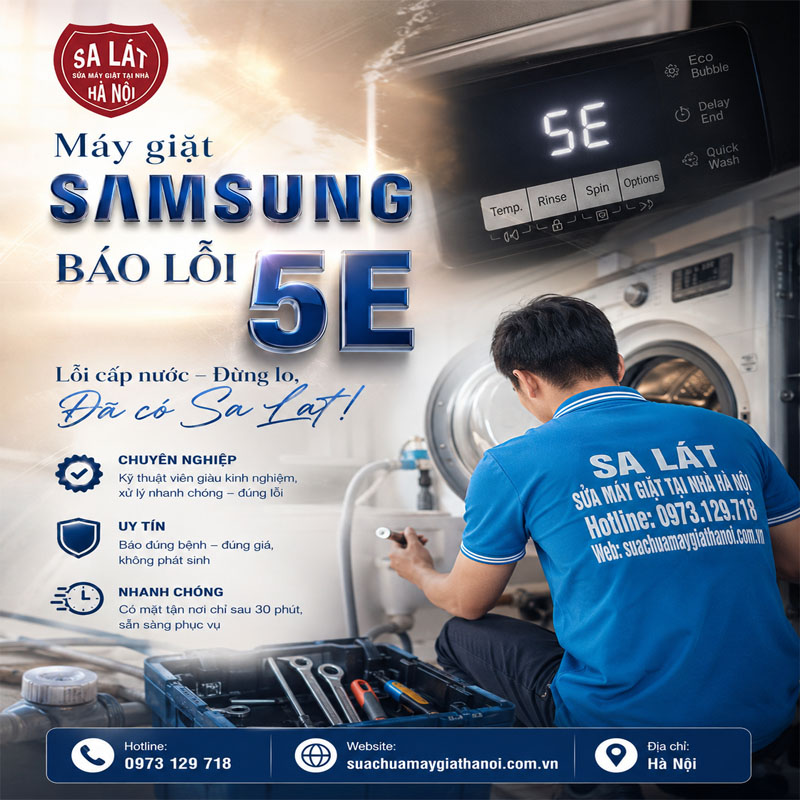 Máy Giặt Samsung Báo Lỗi 5E Hướng Dẫn Sửa Nhanh