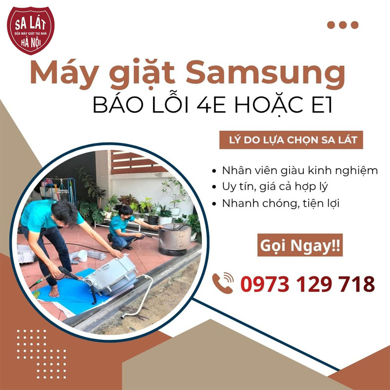 Máy Giặt Samsung Báo Lỗi 4E Hoặc E1: Khắc Phục Chỉ Trong 5s!