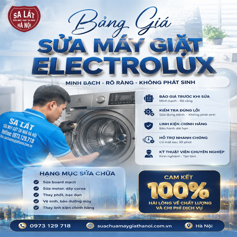Bảng Giá Sửa Máy Giặt Electrolux Mới Nhất Từ Sa Lát
