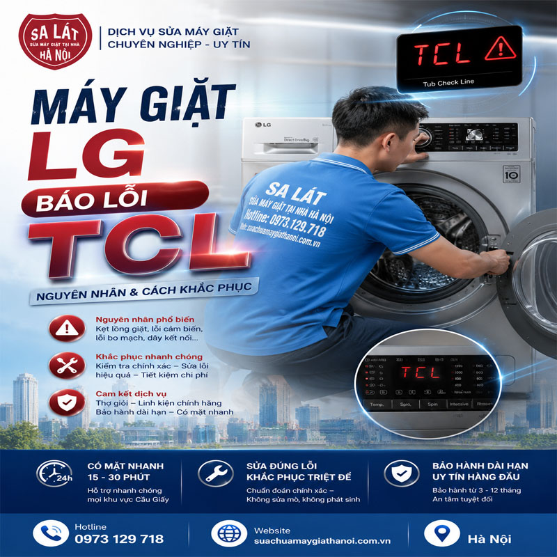 Máy Giặt LG Báo Lỗi TCL- 6 Cách Xử Lý Nhanh Trong 1 Phút !