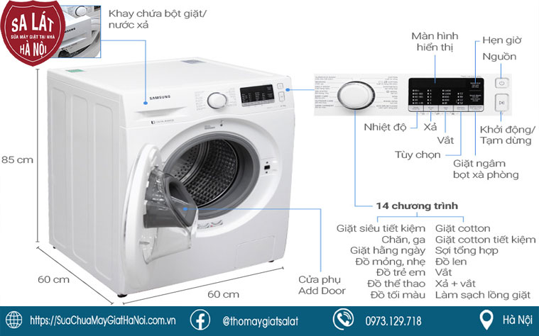 Sửa máy giặt Samsung hiển thị lỗi UC