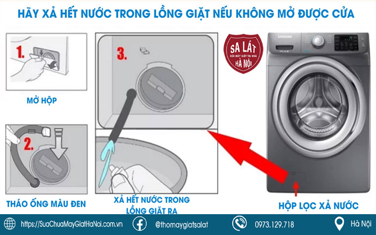 Các bước vệ sinh bộ phận xả nước của máy giặt Samsung