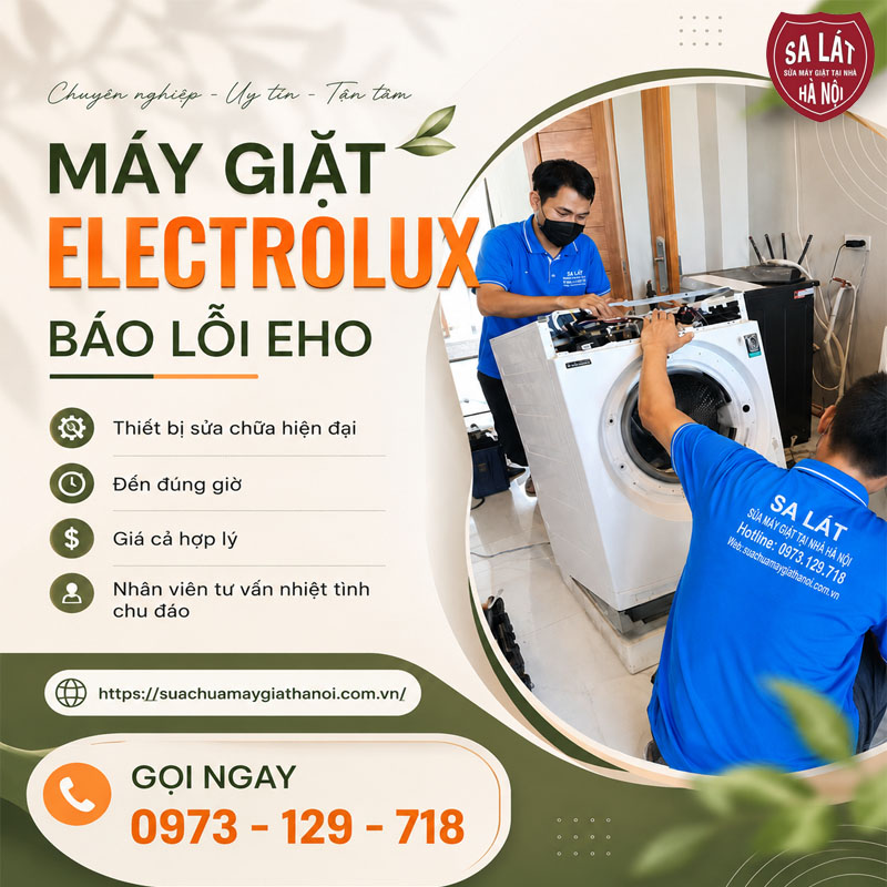 ⚡ Máy Giặt Electrolux Báo Lỗi EHO Là Gì? Nguyên Nhân & Cách Sửa Tận Gốc