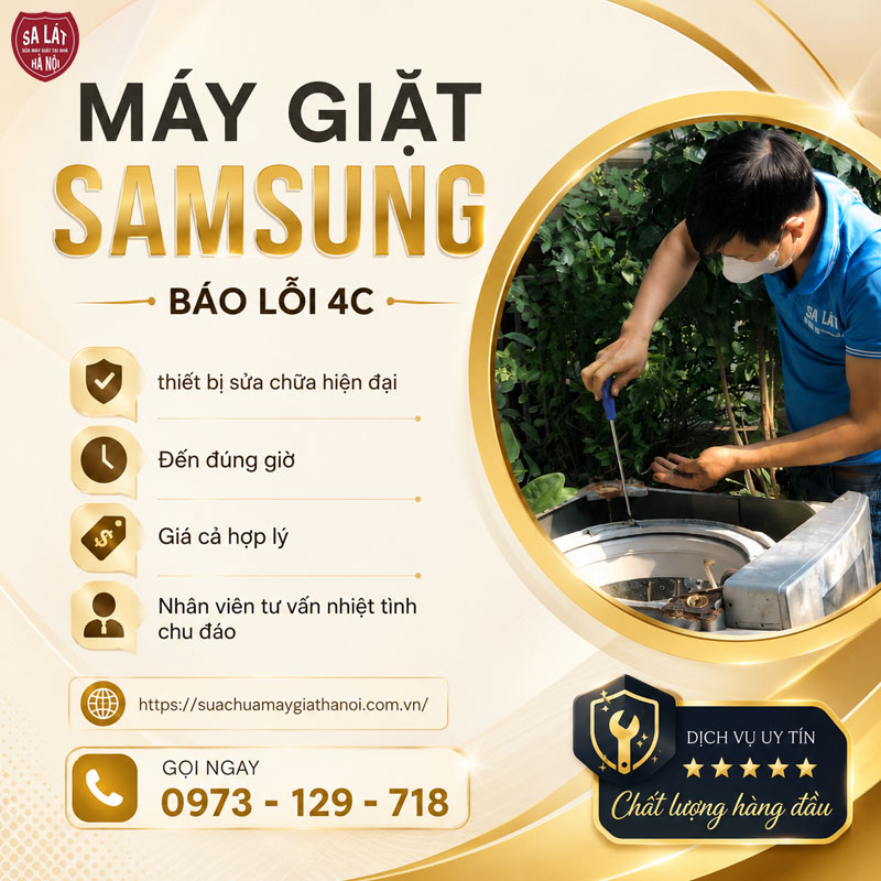 Máy Giặt Samsung Báo Lỗi 4C: Nguyên Nhân Và Cách Khắc Phục Triệt Để Tại Nhà 🏠