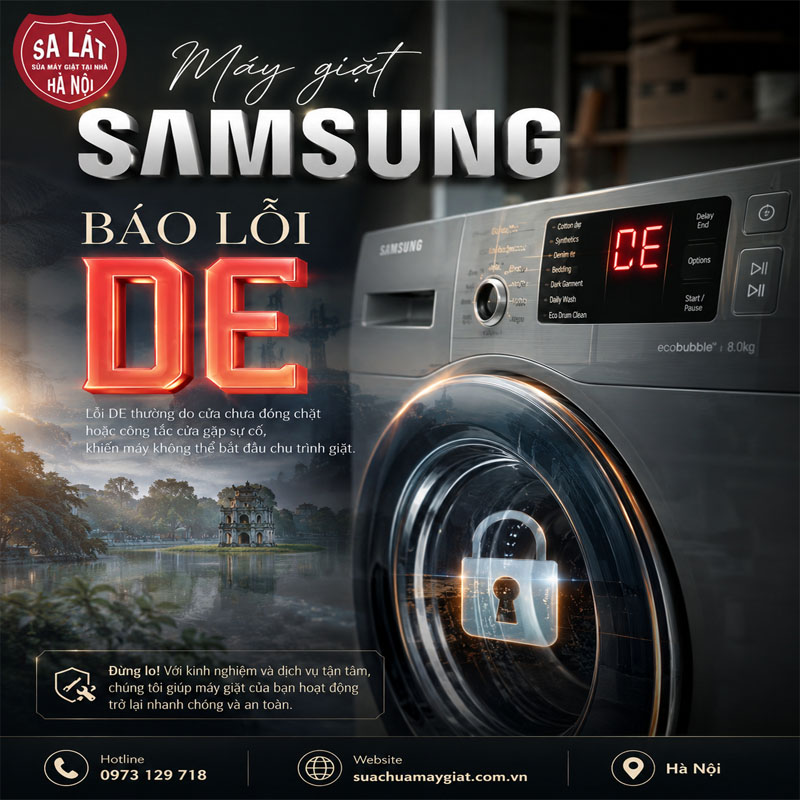 Máy Giặt Samsung Báo Lỗi DE ⭐ Sửa Tại Nhà đơn Giản