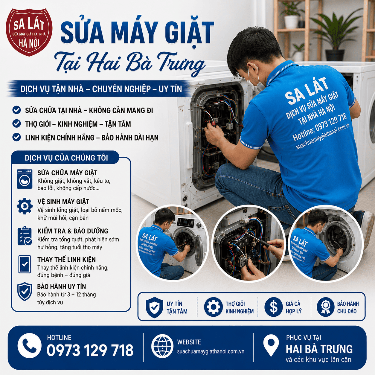 Sửa Máy Giặt Tại Hai Bà Trưng Uy Tín – Có Mặt Sau 30 Phút, Thợ Giỏi Sa Lát