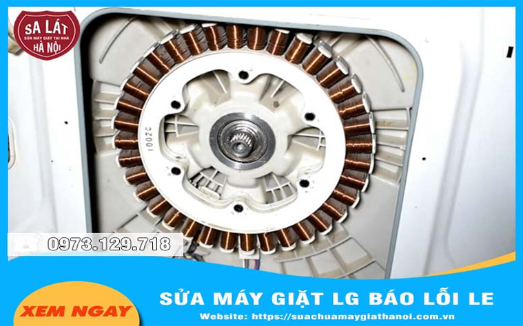 Motor máy giặt LG gặp sự cố khiến máy báo lỗi LE và không quay lồng giặt
