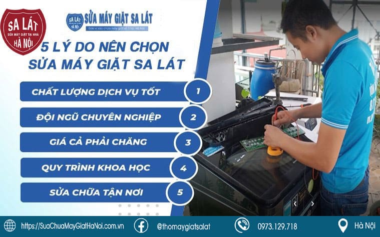 Quy trình sửa máy giặt tại Quan Hoa chuẩn 5 sao của Sa Lát