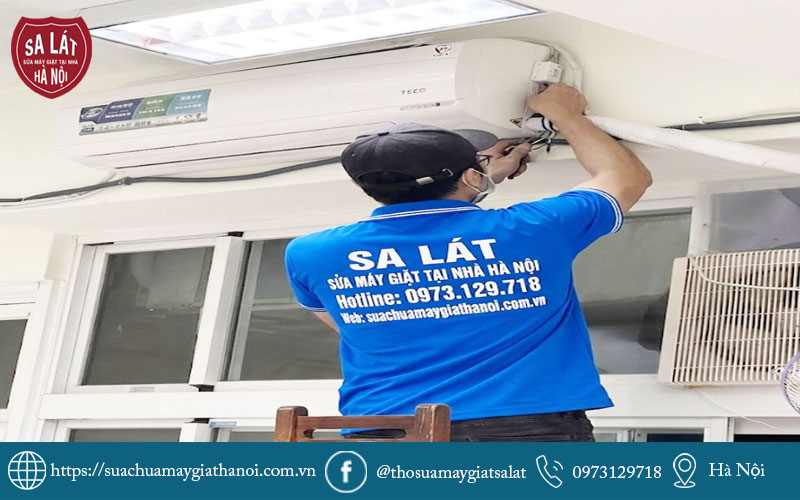 Kỹ thuật viên Sa Lát tuân thủ quy trình sửa điều hòa chuyên nghiệp tại Vĩnh Tuy
