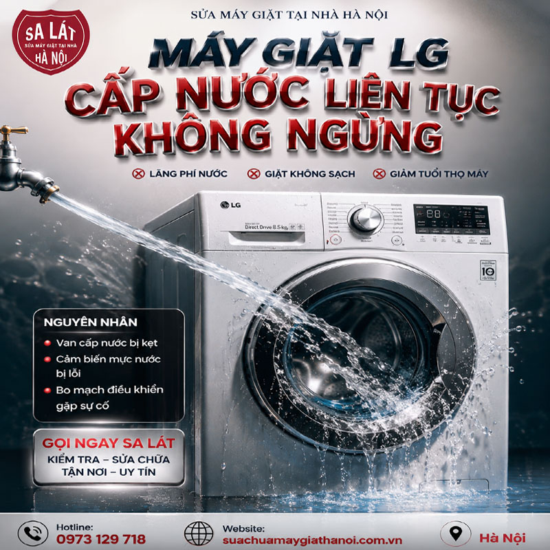 Máy Giặt LG Cấp Nước Liên Tục Không Ngừng🚨Nguyên Nhân Và Giải Pháp Khắc Phục Hiệu Quả