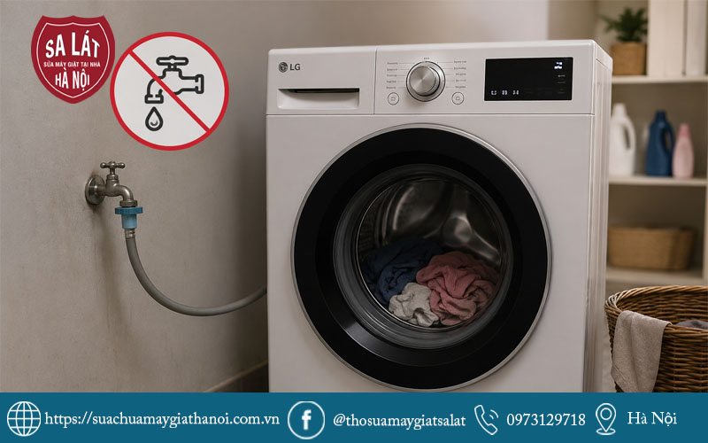 Máy giặt LG không cấp nước khiến chu trình giặt bị gián đoạn
