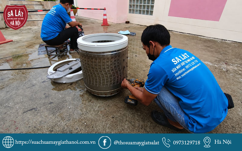 Quy trình bảo dưỡng và sửa chữa lồng giặt chuyên nghiệp của thợ kỹ thuật Điện Lạnh Sa Lát