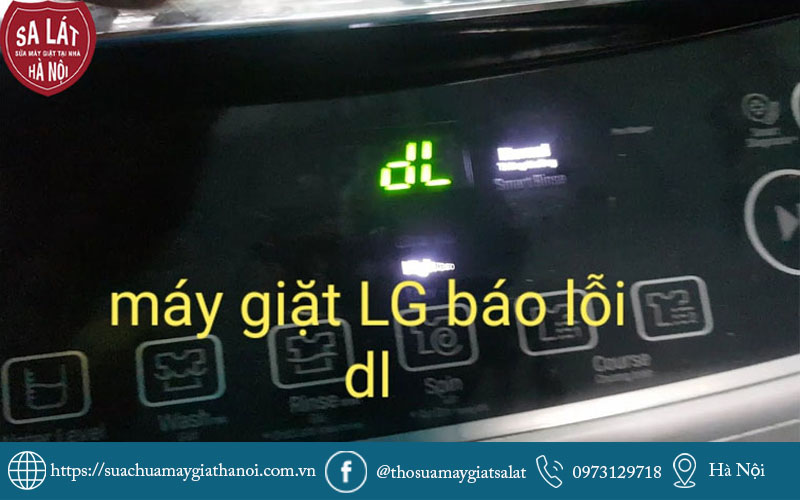 Hình ảnh hiển thị thực tế tình trạng máy giặt LG báo lỗi dL trên bảng điều khiển