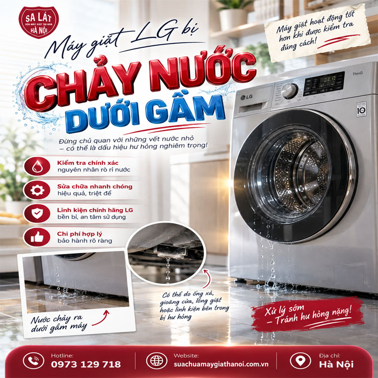 🚿 Máy Giặt LG Bị Chảy Nước Dưới Gầm: Nguyên Nhân Và Cách Xử Lý