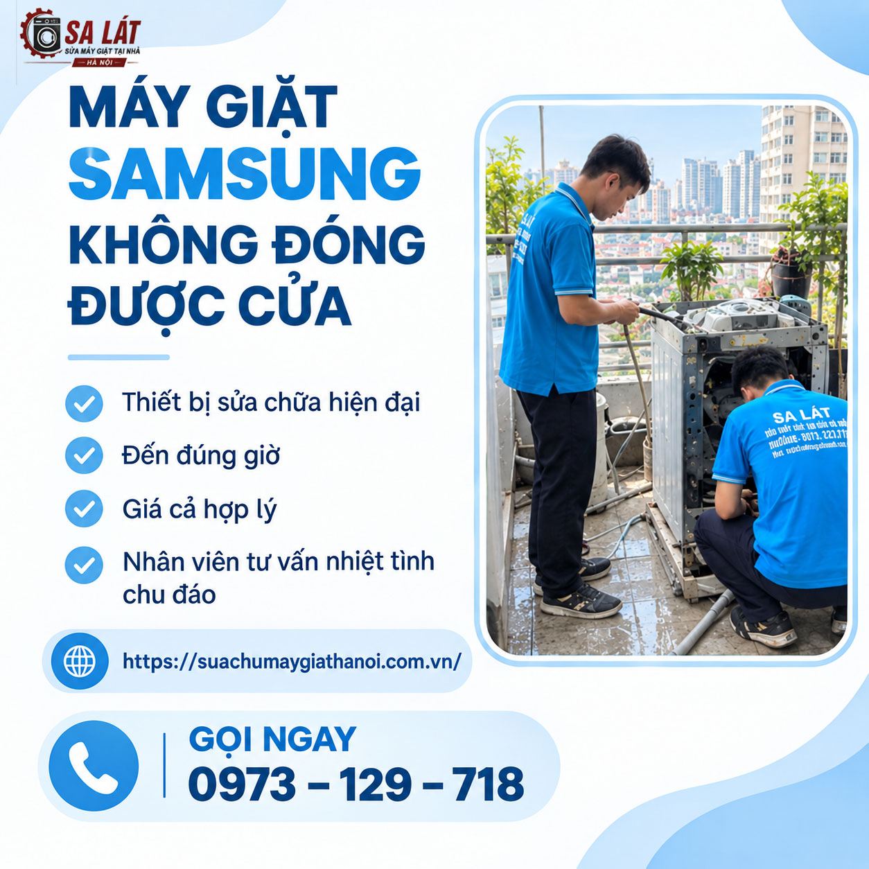 Máy Giặt Samsung Không Đóng Được Cửa? Nguyên Nhân & Cách Sửa Tại Nhà 🚪