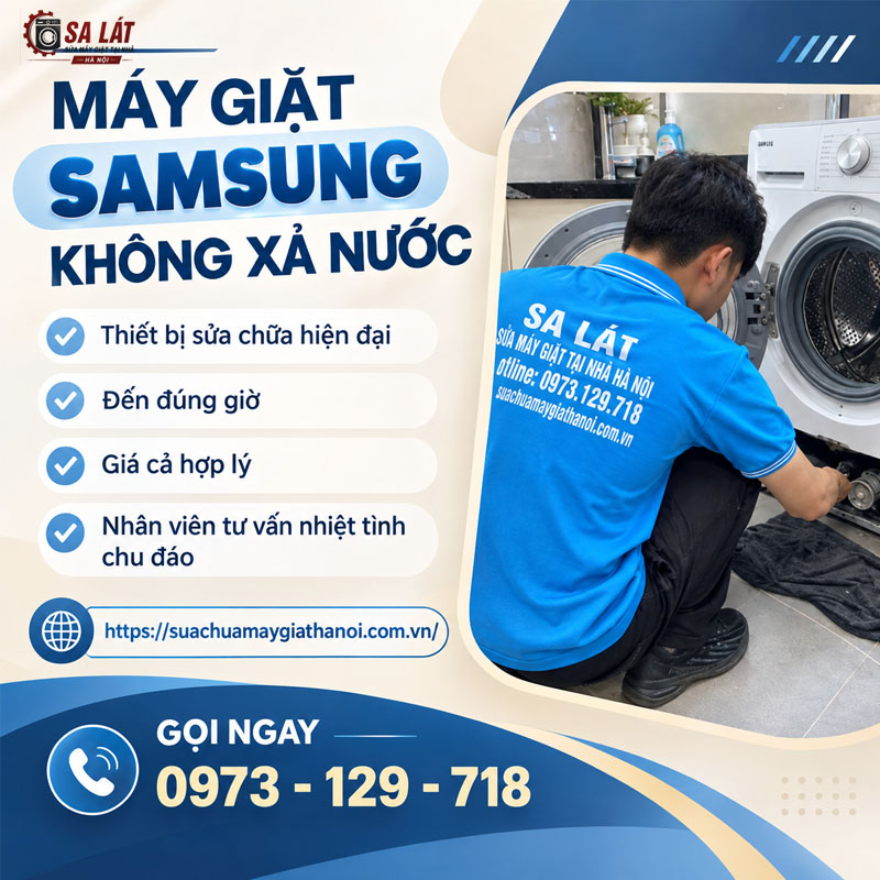 Máy Giặt Samsung Không Xả Nước: Nguyên Nhân & Cách Khắc Phục Tại Nhà 🧺