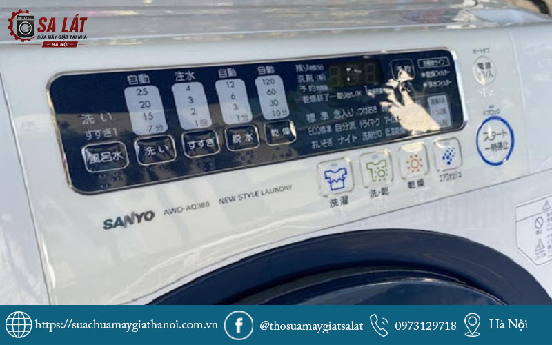Máy giặt Sanyo báo lỗi E41 hiển thị trực quan ngay trên bảng điều khiển điện tử