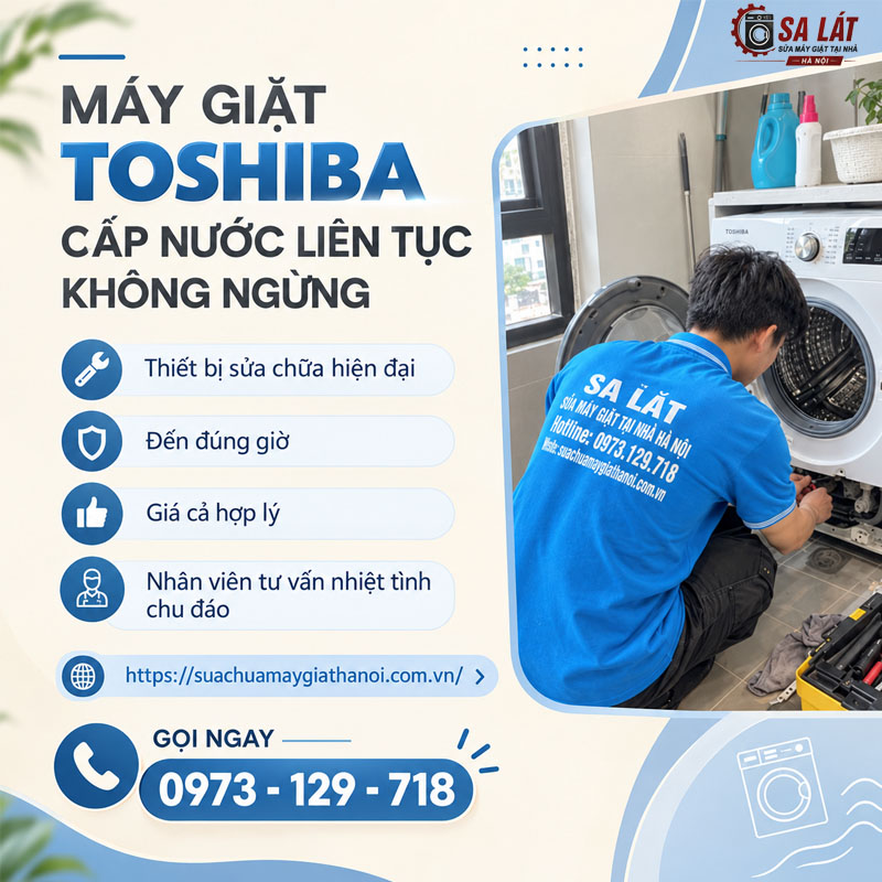 May Giat Toshiaba Cap Nuoc Lien Tuc Khong Ngung
