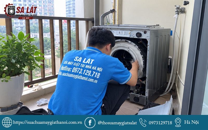 Kỹ thuật viên Sa Lát tay nghề cao đang kiểm tra và khắc phục sự cố tận nhà khách hàng