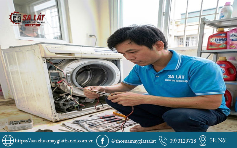 Quy trình làm việc của Sa Lát khi sửa máy giặt tại Linh Đàm